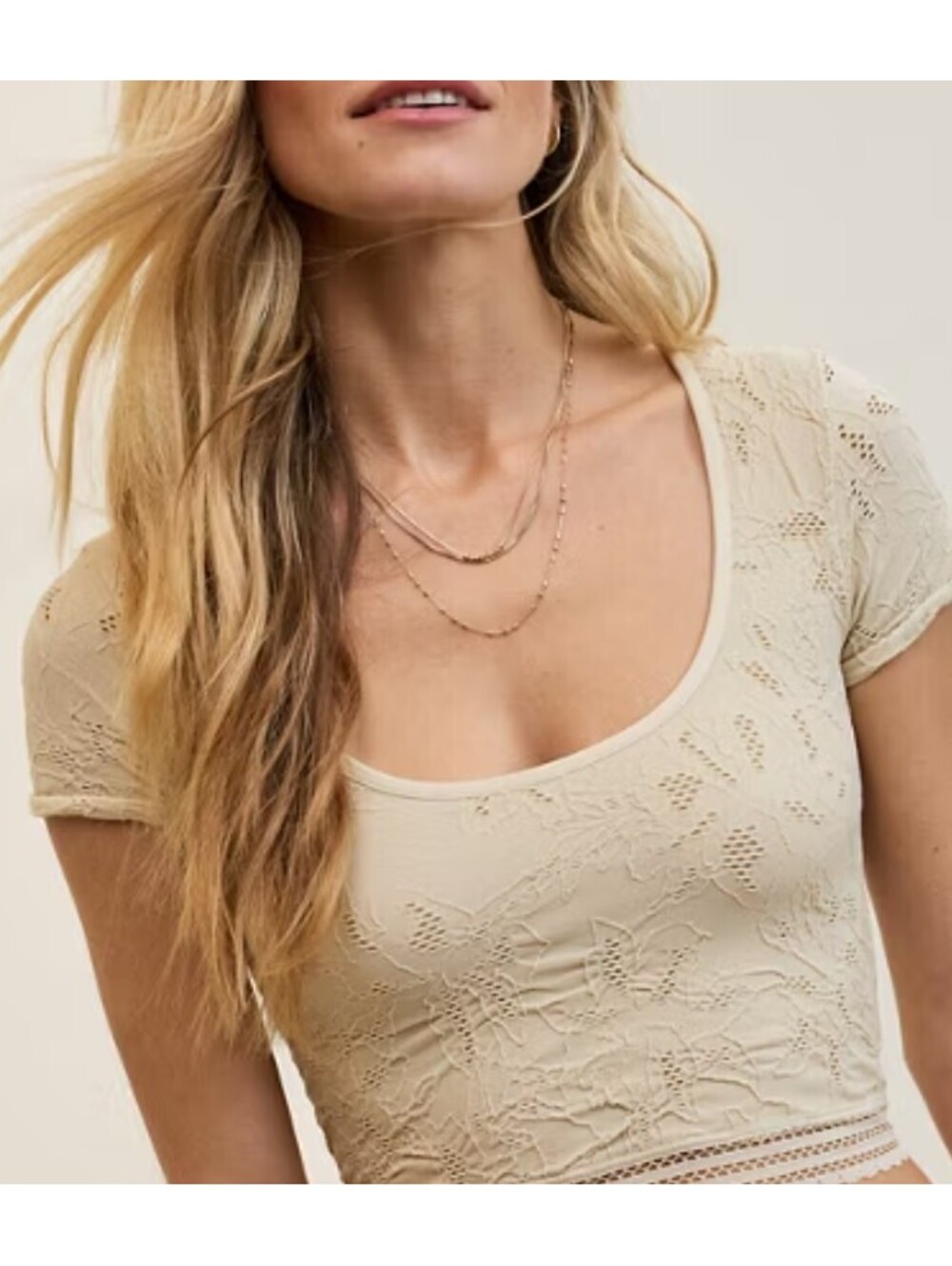 Aerie Super Chill Floral Lace Crop Top - Women's Small NWOT